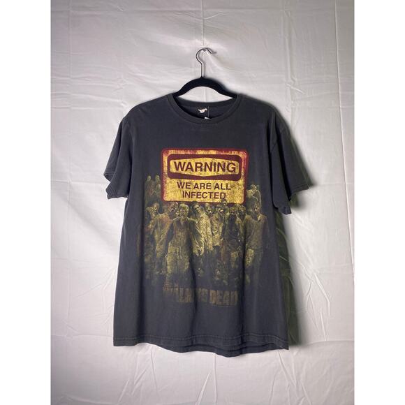 Gildan Walking Dead We Are All Infected Print Black Shirt Men's Size Large - Picture 1 of 2